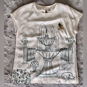 Dolce and Gabbana blouse, Italian print.